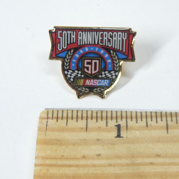 NASCAR 50th Anniversary Logo Lapel Pin Vintage 1998 - Picture 2 of 3